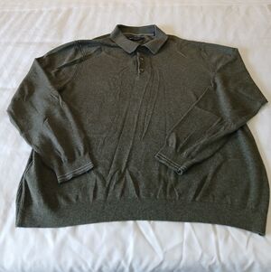 Tommy Bahama Olive Green Long Sleeve Polo Sweater Men's XXL
